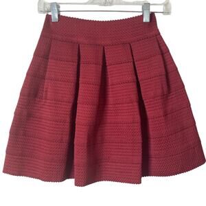 FSR Flare Mini Skirt Womens Medium Textured Stretch Scarlet Red